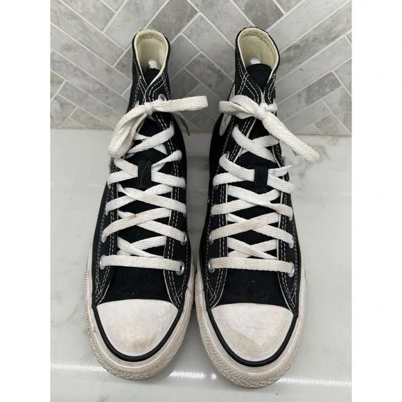 Converse Chuck Taylor All Star Hi High Top Shoes Sneakers Black Womens 7.5 M9160 - Picture 5 of 8